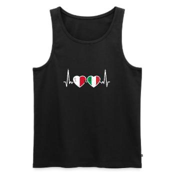 Malta Italien Vintage Herzschlag Flagge Maltesisch - Männer Premium Bio Tank Top - Schwarz - Vorne - AI Model Male 178 light (178cm)