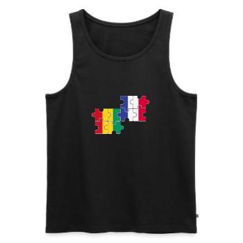 Guinée France Drapeau Guinée française - Débardeur bio Premium Homme - noir - Devant - Michal (187cm)