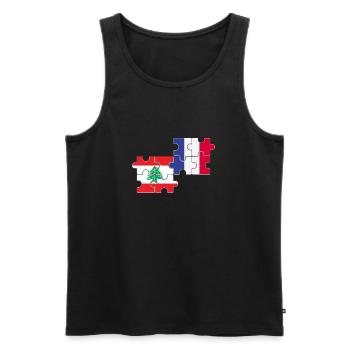 Libanon Frankreich Flagge Französisch Libanese - Männer Premium Bio Tank Top - Schwarz - Vorne - AI Model Male 178 light (178cm)
