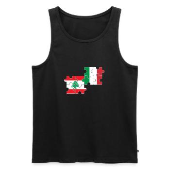 Libanon Italien Flagge Italienisch Libanese - Männer Premium Bio Tank Top - Schwarz - Vorne - AI Model Male 178 light (178cm)