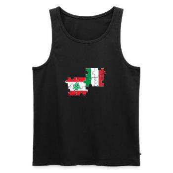 Liban Italie Vintage Drapeau Libanais - Débardeur bio Premium Homme - noir - Devant - Michal (187cm)