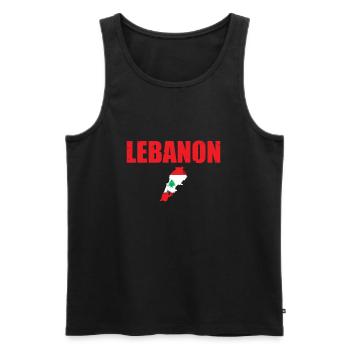 Libanon Vintage Karte Libanesische Flagge Libanese - Männer Premium Bio Tank Top - Schwarz - Vorne - AI Model Male 178 light (178cm)