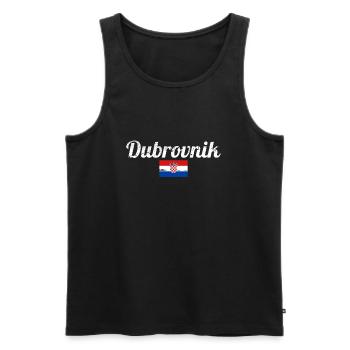 Dubrovnik Vintage Croatia Croatian Flag - Men's Premium Organic Tank Top - black - Front - Michal (187cm)