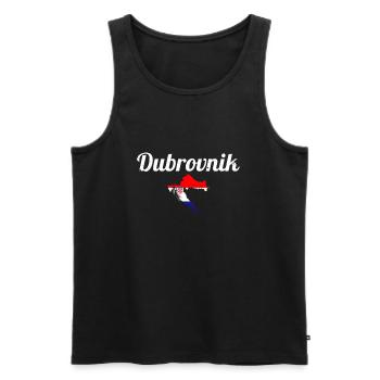 Dubrovnik Vintage Map Croatia Croatian Flag - Men's Premium Organic Tank Top - black - Front - AI Model Male 178 light (178cm)