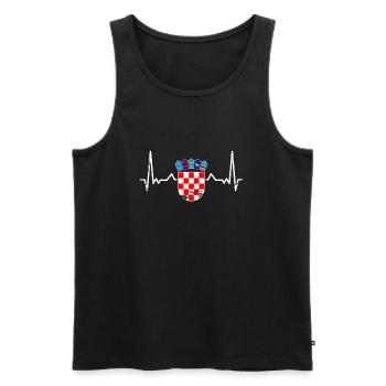 Croatia Vintage Coat of Arms Heartbeat Flag Croatian - Men's Premium Organic Tank Top - black - Front - Michal (187cm)