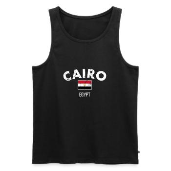 Cairo Vintage Ägypten Ägyptische Flagge Ägypter - Männer Premium Bio Tank Top - Schwarz - Vorne - AI Model Male 178 light (178cm)