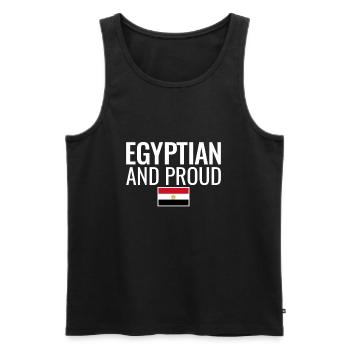 Egyptian And Proud Egyptian Flag - Men's Premium Organic Tank Top - black - Front - Michal (187cm)