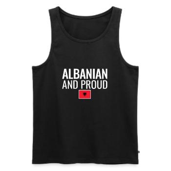 Albanais Et Fier Drapeau Albanais - Débardeur bio Premium Homme - noir - Devant - Michal (187cm)