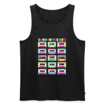 Geboren in den 80er Jahren Klassisches Kassetten-Originalgeschenk - Männer Premium Bio Tank Top - Schwarz - Vorne - Michal (187cm)