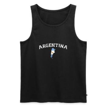 Argentina Vintage Map Argentina Flag - Men's Premium Organic Tank Top - black - Front - AI Model Male 178 light (178cm)