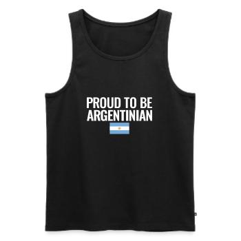 Fier d’être le drapeau argentin de l’Argentine - Débardeur bio Premium Homme - noir - Devant - Michal (187cm)