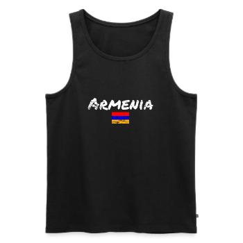 Armenia Vintage Armenien Armenische Flagge - Männer Premium Bio Tank Top - Schwarz - Vorne - Michal (187cm)