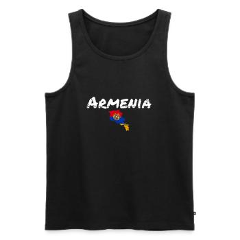 Armenia Vintage Karte Armenien Armenische Flagge - Männer Premium Bio Tank Top - Schwarz - Vorne - Michal (187cm)
