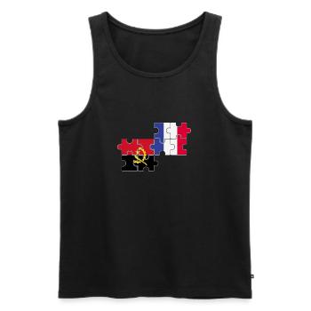 Drapeau de l’Angola France Angola - Débardeur bio Premium Homme - noir - Devant - AI Model Male 178 light (178cm)