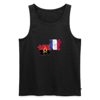 Angola France Vintage Drapeau Angolais - Débardeur bio Premium Homme - noir - Devant - AI Model Male 178 light (178cm)