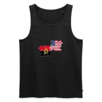 Angola USA Drapeau Américain Angola - Débardeur bio Premium Homme - noir - Devant - AI Model Male 178 light (178cm)