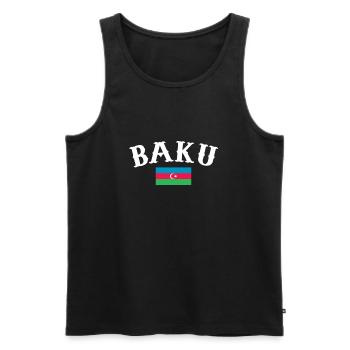 Baku Azerbaijan Azerbaijan Flag - Men's Premium Organic Tank Top - black - Front - AI Model Male 178 light (178cm)