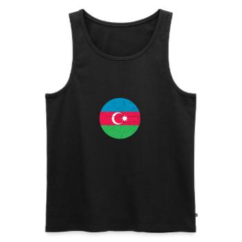 Aserbaidschan Vintage Aserbaidschanische Flagge - Männer Premium Bio Tank Top - Schwarz - Vorne - AI Model Male 178 light (178cm)