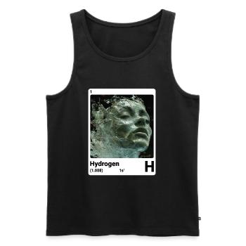 Hydrogène - H - Élément chimique 001 - Débardeur bio Premium Homme - noir - Devant - AI Model Male 178 light (178cm)