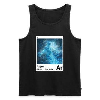 Argon Ar Chemical Element Periodic Table 018 - Men's Premium Organic Tank Top - black - Front - AI Model Male 178 light (178cm)