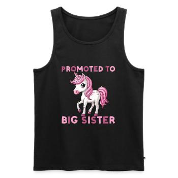 Promoted To Big Sister - Unicorn Design - Men's Premium Organic Tank Top - black - Front - Michal (187cm)