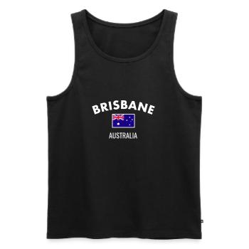 Brisbane, Australie, Australie, Drapeau australien - Débardeur bio Premium Homme - noir - Devant - Michal (187cm)