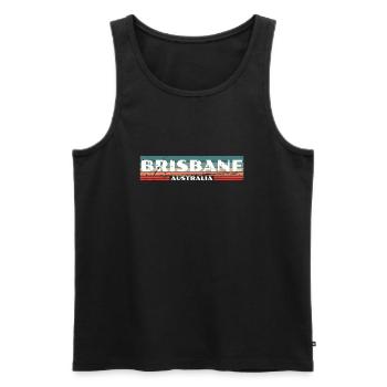 Brisbane Retro Australie Vintage Australien - Débardeur bio Premium Homme - noir - Devant - Michal (187cm)
