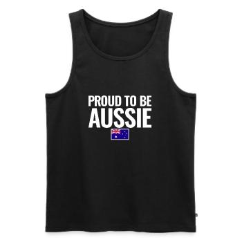 Fier d’être australien Australie Drapeau australien - Débardeur bio Premium Homme - noir - Devant - Michal (187cm)