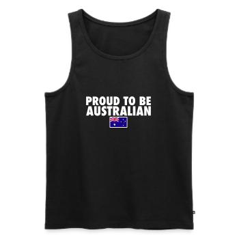 Proud To Be Australian Australien Flagge - Männer Premium Bio Tank Top - Schwarz - Vorne - AI Model Male 178 light (178cm)