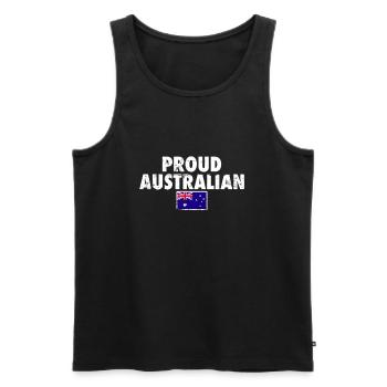 Fier drapeau australien australien Vintage - Débardeur bio Premium Homme - noir - Devant - Michal (187cm)