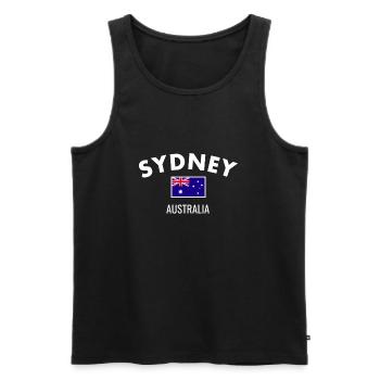 Sydney Australia Australien Australische Flagge - Männer Premium Bio Tank Top - Schwarz - Vorne - AI Model Male 178 light (178cm)