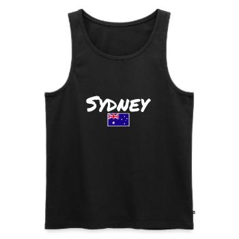 Sydney Australie Australie Drapeau australien - Débardeur bio Premium Homme - noir - Devant - Michal (187cm)