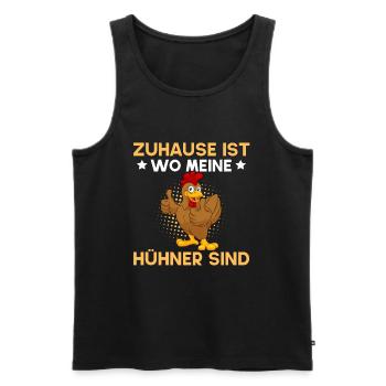 Home is where my chickens are - Men's Premium Organic Tank Top - black - Front - Michal (187cm)