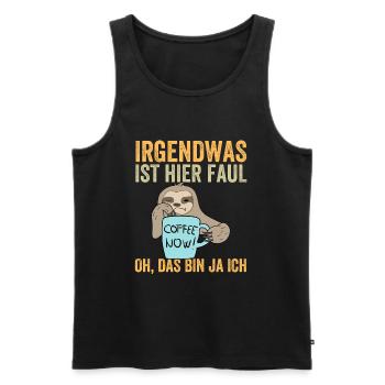 Something's fishy here, oh, that's me - Men's Premium Organic Tank Top - black - Front - Michal (187cm)