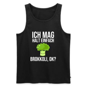 J’aime juste le brocoli ok - Débardeur bio Premium Homme - noir - Devant - AI Model Male 178 light (178cm)