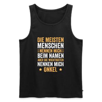 Most people call me by my name, uncle - Men's Premium Organic Tank Top - black - Front - Michal (187cm)