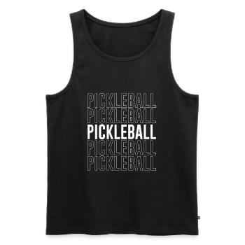 Pickleball - Pickleballdesign - Männer Premium Bio Tank Top - Schwarz - Vorne - Michal (187cm)