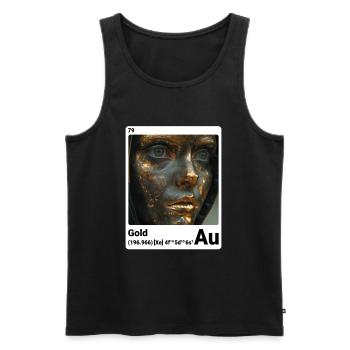 AI am Gold (wt) style element periodic fashion - Men's Premium Organic Tank Top - black - Front - AI Model Male 178 light (178cm)