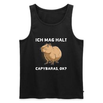 Ich Mag Halt Capybaras Ok? - Männer Premium Bio Tank Top - Schwarz - Vorne - Michal (187cm)