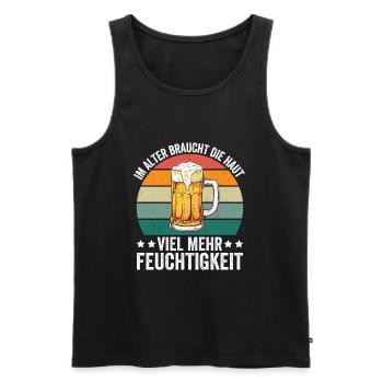 As we age, the skin needs much more moisture - Men's Premium Organic Tank Top - black - Front - Michal (187cm)