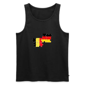 Belgique Allemagne Drapeau Allemagne Belgique - Débardeur bio Premium Homme - noir - Devant - Michal (187cm)
