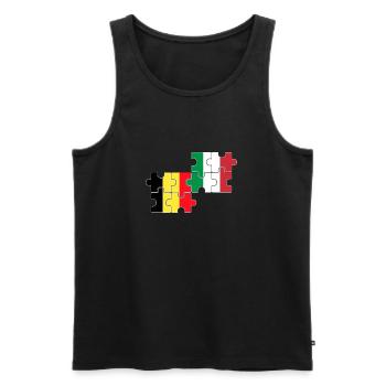 Belgium Italy Flag Italians Belgians - Men's Premium Organic Tank Top - black - Front - Michal (187cm)