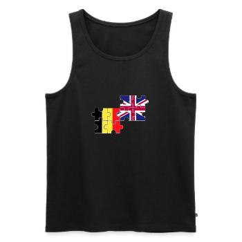 Belgium UK Flag Belgian British - Men's Premium Organic Tank Top - black - Front - Michal (187cm)