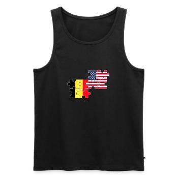 Belgium USA Flag Belgian Americans - Men's Premium Organic Tank Top - black - Front - Michal (187cm)