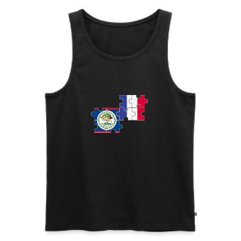 Belize Frankreich Flagge Belizer - Männer Premium Bio Tank Top - Schwarz - Vorne - AI Model Male 178 light (178cm)