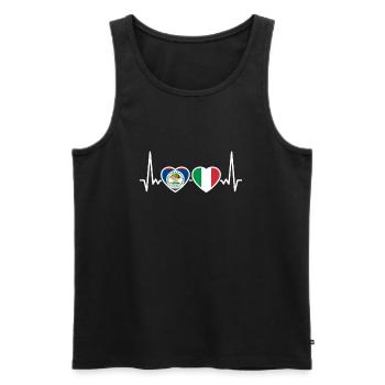 Belize Italy Heartbeat Flag Belizer - Men's Premium Organic Tank Top - black - Front - AI Model Male 178 light (178cm)