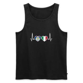 Belize Italy Vintage Heartbeat Flag Belizer - Men's Premium Organic Tank Top - black - Front - Michal (187cm)