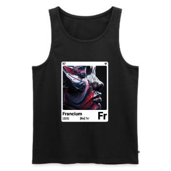 AI am Francium (wt) mode périodique nerd - Débardeur bio Premium Homme - noir - Devant - AI Model Male 178 light (178cm)