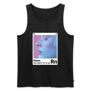AI am Radon (wt) mode périodique style nerd - Débardeur bio Premium Homme - noir - Devant - AI Model Male 178 light (178cm)