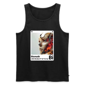 AI am Bismuth (wt) mode périodique nerdstyle nerd - Débardeur bio Premium Homme - noir - Devant - AI Model Male 178 light (178cm)